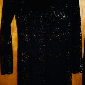 New Balance Crochet Navy Blue Swim Cover Up